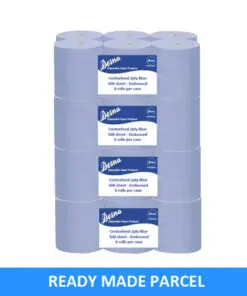 Embossed Blue Centrefeed Rolls 2ply 500 sheet Bulk Buy Parcel