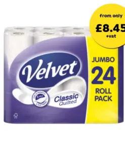 Velvet Toilet Paper Classic Quilted 3 ply 24 Rolls
