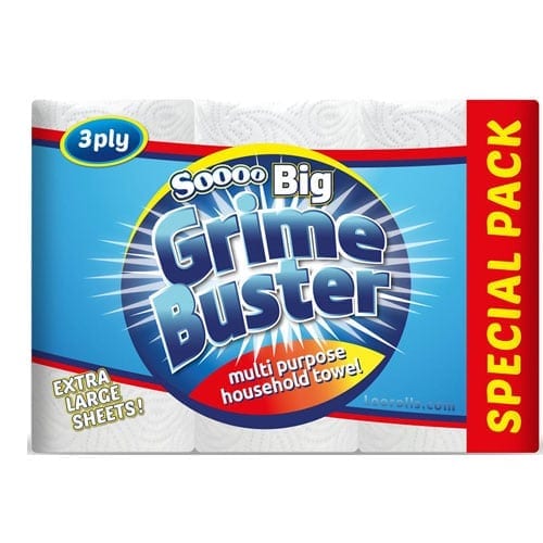 Soooo Big Grime Buster 3ply Kitchen Rolls - 12 Pack