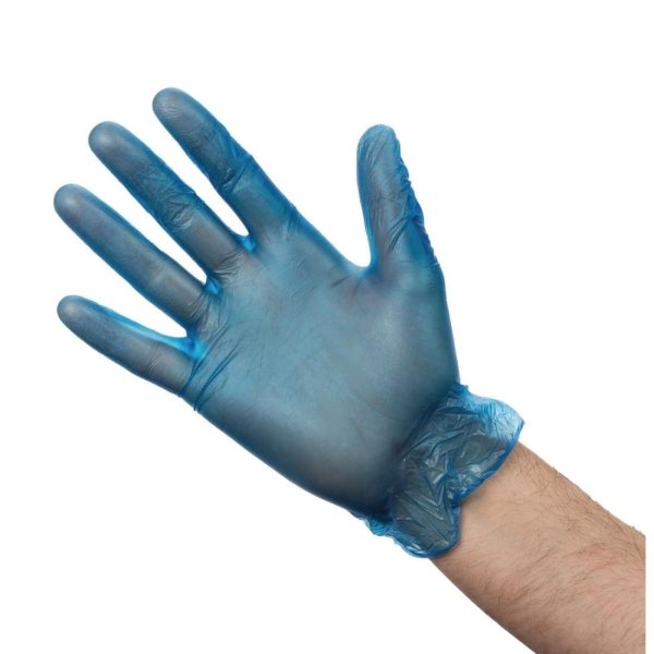 Vinyl Gloves - Powdered Blue - Medium - Box 100