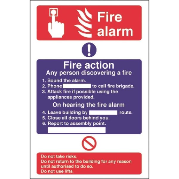 Fire Alarm/Fire Action - 300x200mm (Rigid)-0