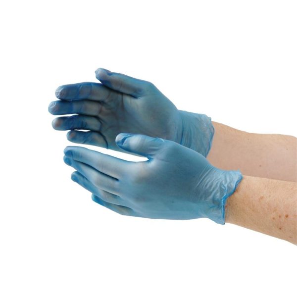 Vinyl Gloves - Powder Free Blue - Medium - Box 100