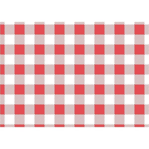 Red Gingham Greaseproof Paper - 190x310mm (Pack 200)-0