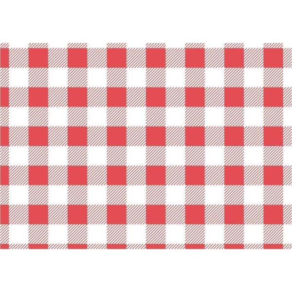 Red Gingham Greaseproof Paper - 310x380mm (Pack 200)-0