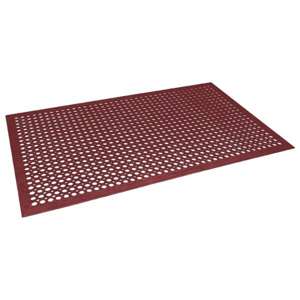 Jantex Rubber Grease-resistant Anti-Fatigue Mat Red - 1500x900mm-0
