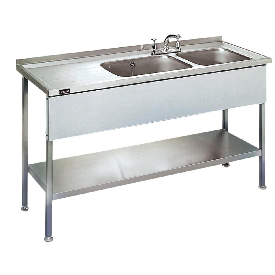 Lincat Double Sink Unit Left Hand Drainer (Direct)-0