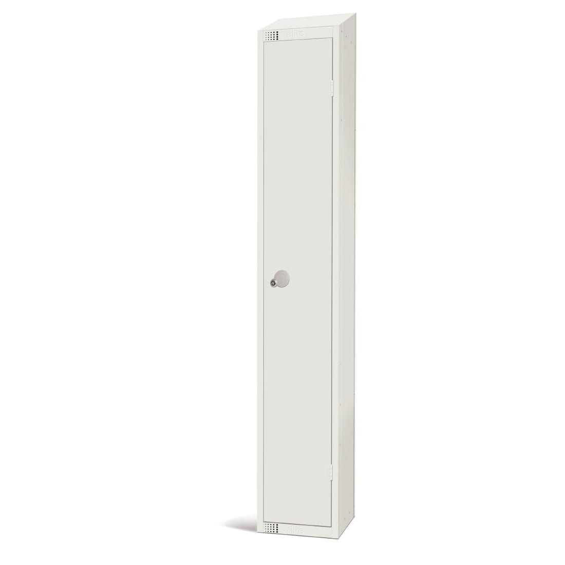 300mm Deep Locker 1 Door Camlock White with Sloping Top (Direct)-0