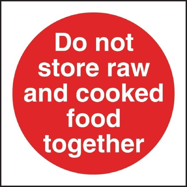 Do Not Store Raw/Cooked Sign (Self-Adhesive)-0