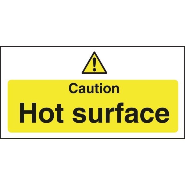 Caution Hot Surface Sign - Single (Self-Adhesive)-0