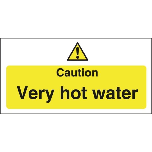 Caution Very Hot Water Sign - Single (Self-Adhesive)-0