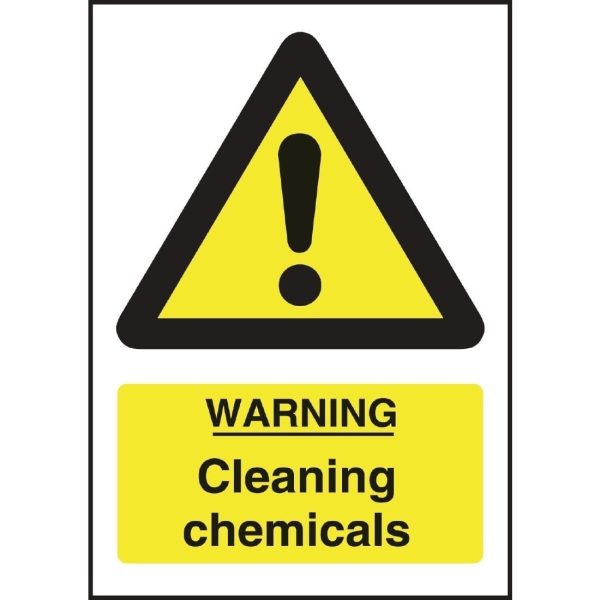 Warning Cleaning Chemicals Sign - 200x150mm (Self-Adhesive)-0