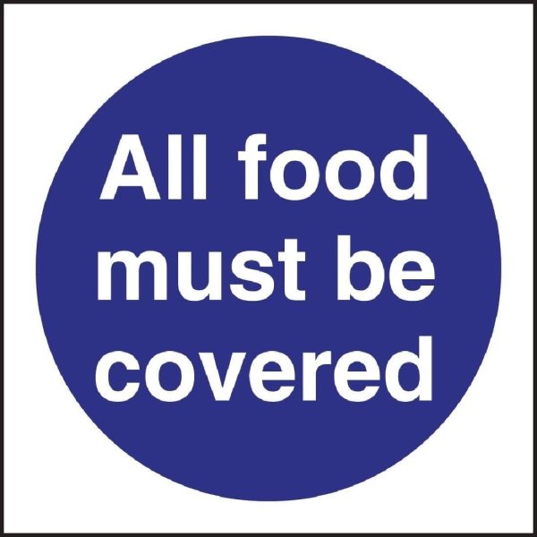 Food Must Be Cover Sign (Self-Adhesive)-0