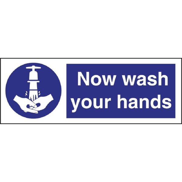 Now Wash Your Hands Sign - Single (Self-Adhesive)-0