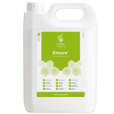 Evans ENSURE Alcohol Sanitiser Disinfectant Cleaner 5ltr