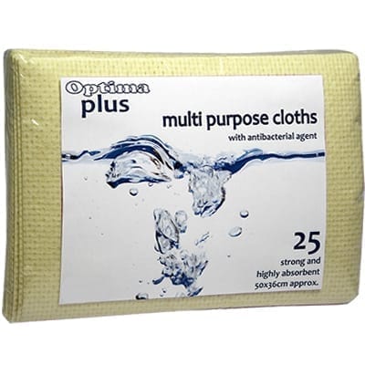 Optima Plus Antibacterial Cloths Yellow - 25 Pack-0