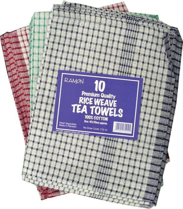 Tea Towels Rice Weave - 10 Pack-0