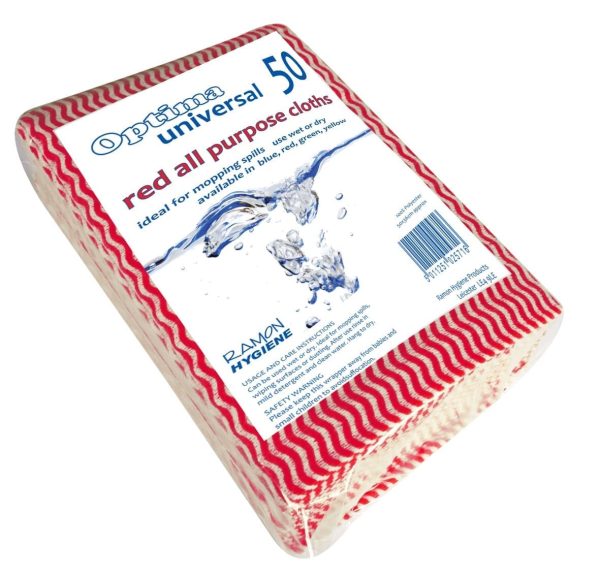 All Purpose Cleaning Cloths - 50 Pack - Red-0