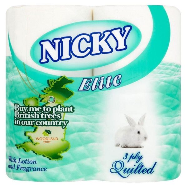 Nicky Elite Toilet Rolls - 3ply White - 40 Pack