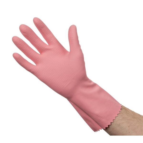 Rubber Gloves Pink - Medium - 10 Pack
