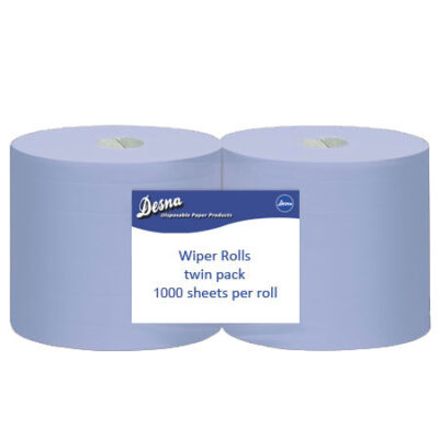 1025 1000 sheet wiper rolls 2ply blue