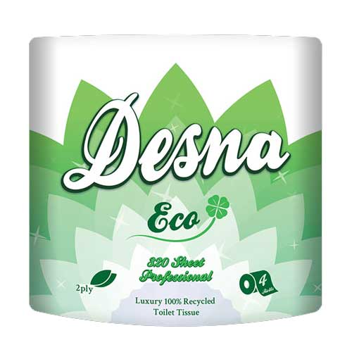Toilet rolls 320 Sheet - 2ply White - 36 Pack Desna Eco