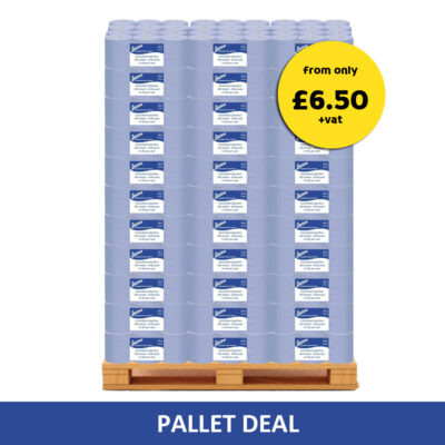 Blue Centrefeed Rolls 2ply 400 sheet Embossed 6 Pack 1