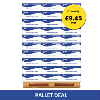 UB 1069 C Fold Blue Paper Hand Towels 1ply Pallet Deal