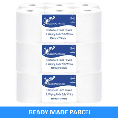 White Centrefeed Rolls 2ply 150m Flat Sheet Bulk Buy Parcel 3 Cases of 6 Rolls
