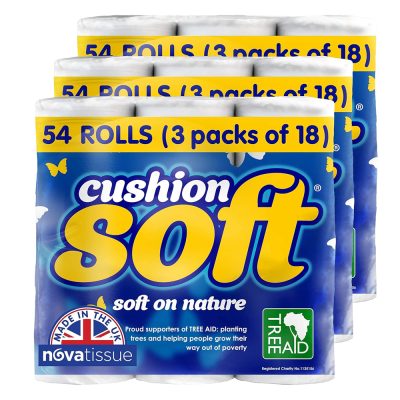 Luxury but economy 54 pack 2ply Toilet Rolls, Cushion Soft.