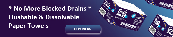 Dissolvable paper towels, perfect for schools and care homes. No more blocked drains with our Flush Away.