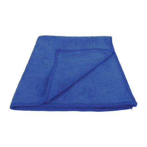 Blue Microfibre Cloths Large 10 Pack. Size 40cm x 40cm. A better absorbency and more scrubbing power than cotton cloths. Lifts and traps dirt and moisture, leaving surfaces clean, dry and polished. No chemicals required. A trade favourite. Suitable for use on all surfaces, they will remove grease, dust & dirt with ease