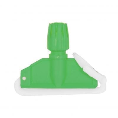 Plastic Kentucky mop holder with compression fitting will accept any handle. To make up a full system, we recommend use our Green Aluminium Handle for sturdiness - and a Kentucky Mop Head (Size 12, 14 or 16)