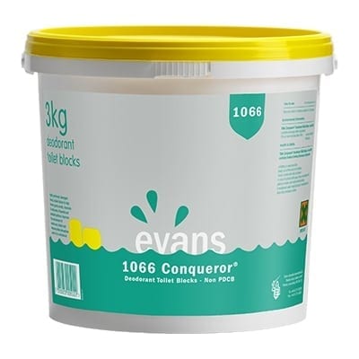 Non-PDCB 3kg Tub of Toilet Blocks. Detergent based, for use in urinals and channels. Contains residual perfume to deodorise and detergent to clean. Soluble formulation, to overcome the risk of blocking drains. Dyed yellow, each block weighs approximately 25gms