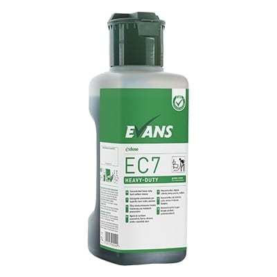 Evans EC7 HEAVY DUTY Hard Surface Cleaner 1 litre removes general and heavy soil. For all washable surfaces, including vinyl, rubber and concrete