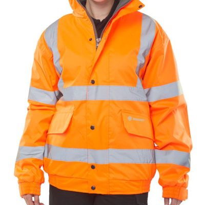 Fleece Lined Orange Bomber Jacket
