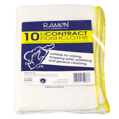 Dishcloths Yellow Edged 10 Pack