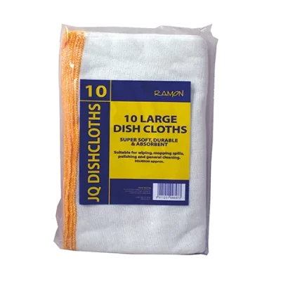Great Value Large Dishcloths - Yellow Edged 30 x 40cm