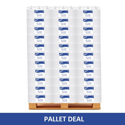 Pallet Deal: 76mm Core Mini Jumbo Toilet Rolls 150m LR-1006x77