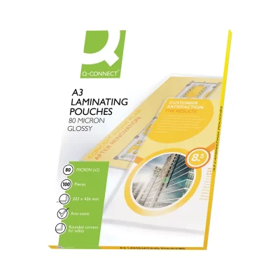 Perfect for archiving, posters or signage, these Q-Connect Laminating pouches work flawlessly with your laminator to deliver professional looking results.