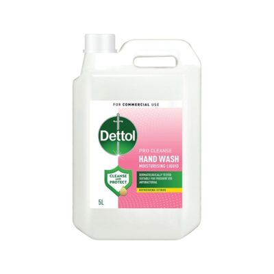 Dettol Pro Cleanse Antibacterial moisturising hand washing soap in a refreshing citrus fragrance is a cost-effective way to keep washrooms topped up with hand wash, ensuring good hygiene