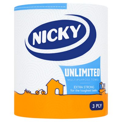 The Nicky Unlimited Kitchen Rolls are known for their versatility and strength, suitable for both indoor and outdoor cleaning tasks.