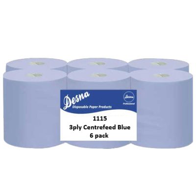 1115 3ply centrefeed blue 150 metres