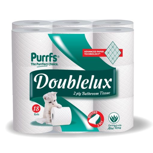 Doublelux 2ply White Toilet Rolls – 54 Pack Purrfs